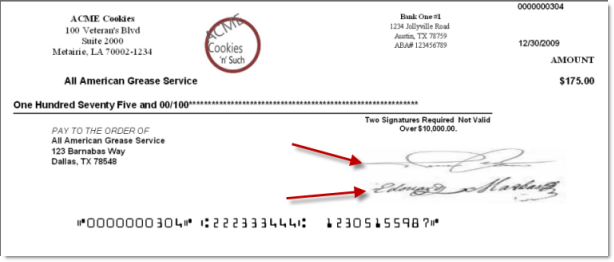 dual signature checks